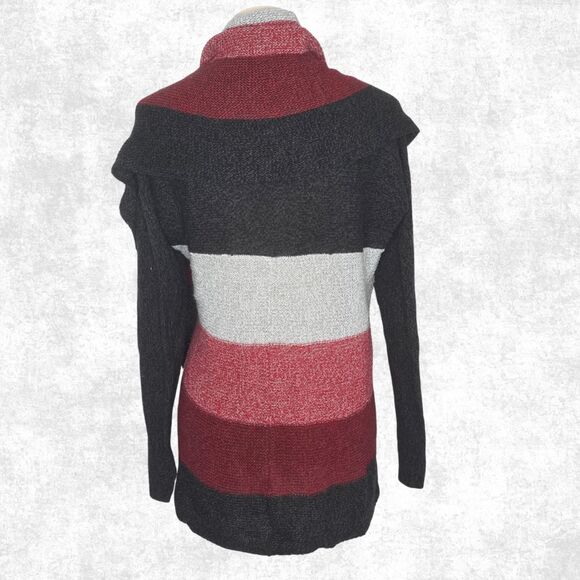 New Direction Striped Open Front Cardigan โ Size M โ Gothcore / Cozy Academia - Picture 2 of 4